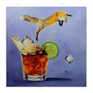 Karen Weber Fine Art | Fox Leaping Vintage Cocktail Painting
