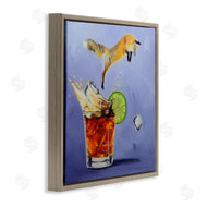 Karen Weber Fine Art | Fox Leaping Vintage Cocktail Painting