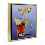 Karen Weber Fine Art | Fox Leaping Vintage Cocktail Painting
