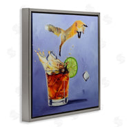 Karen Weber Fine Art | Fox Leaping Vintage Cocktail Painting