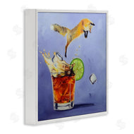 Karen Weber Fine Art | Fox Leaping Vintage Cocktail Painting