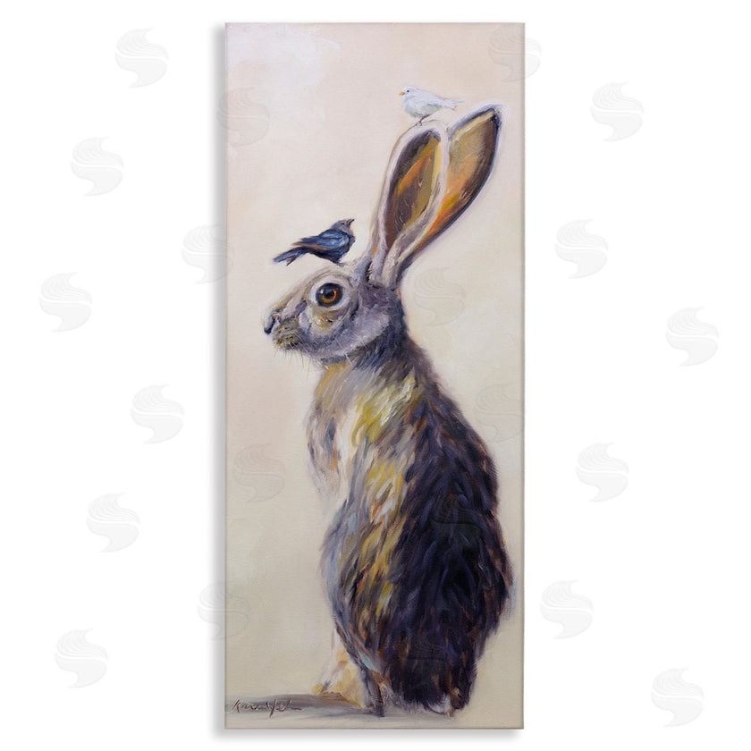 Karen Weber Fine Art | Minimal Rabbit & Perched Birds