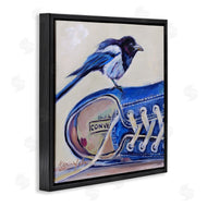 Karen Weber Fine Art | Blue Bird Perched on Sneakers