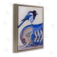 Karen Weber Fine Art | Blue Bird Perched on Sneakers