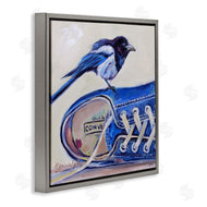 Karen Weber Fine Art | Blue Bird Perched on Sneakers