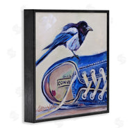 Karen Weber Fine Art | Blue Bird Perched on Sneakers
