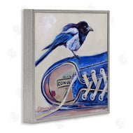 Karen Weber Fine Art | Blue Bird Perched on Sneakers