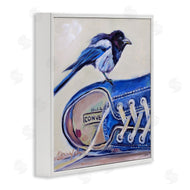 Karen Weber Fine Art | Blue Bird Perched on Sneakers