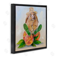 Karen Weber Fine Art | Adorable Bunny Rabbit on Peach