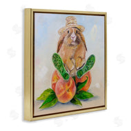 Karen Weber Fine Art | Adorable Bunny Rabbit on Peach