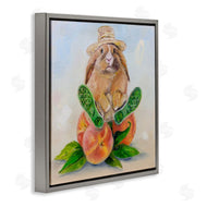 Karen Weber Fine Art | Adorable Bunny Rabbit on Peach