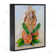 Karen Weber Fine Art | Adorable Bunny Rabbit on Peach