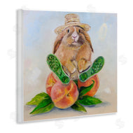 Karen Weber Fine Art | Adorable Bunny Rabbit on Peach