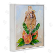 Karen Weber Fine Art | Adorable Bunny Rabbit on Peach