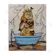 Karen Weber Fine Art | Regal Lion in Blue Claw Bath