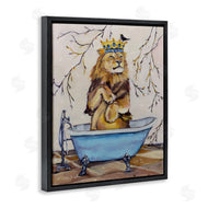 Karen Weber Fine Art | Regal Lion in Blue Claw Bath