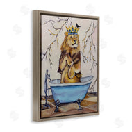 Karen Weber Fine Art | Regal Lion in Blue Claw Bath
