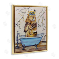 Karen Weber Fine Art | Regal Lion in Blue Claw Bath