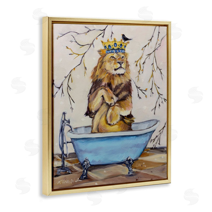 Karen Weber Fine Art | Regal Lion in Blue Claw Bath