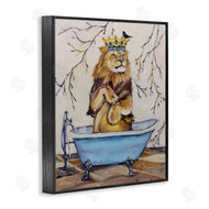 Karen Weber Fine Art | Regal Lion in Blue Claw Bath