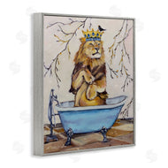 Karen Weber Fine Art | Regal Lion in Blue Claw Bath