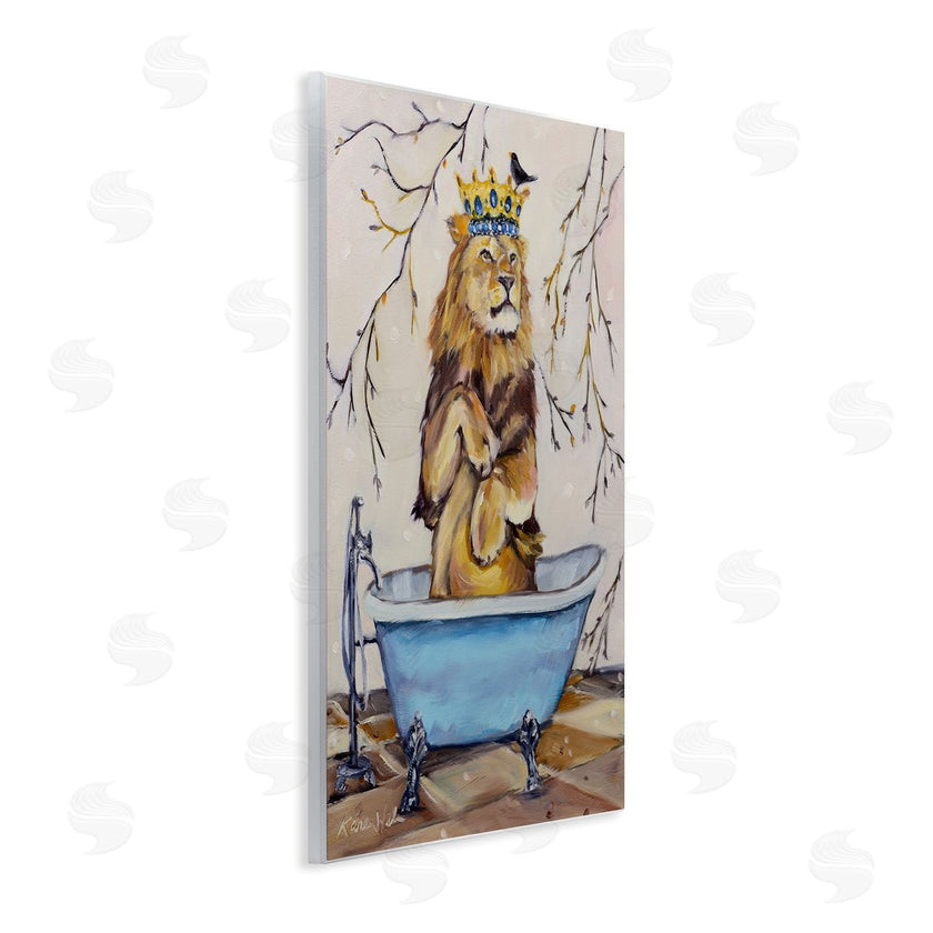 Karen Weber Fine Art | Regal Lion in Blue Claw Bath