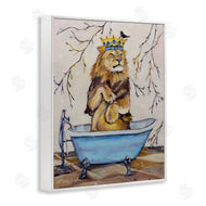 Karen Weber Fine Art | Regal Lion in Blue Claw Bath