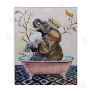 Karen Weber Fine Art | Regal Elephant with Pink Bath Tub
