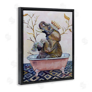 Karen Weber Fine Art | Regal Elephant with Pink Bath Tub