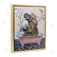 Karen Weber Fine Art | Regal Elephant with Pink Bath Tub