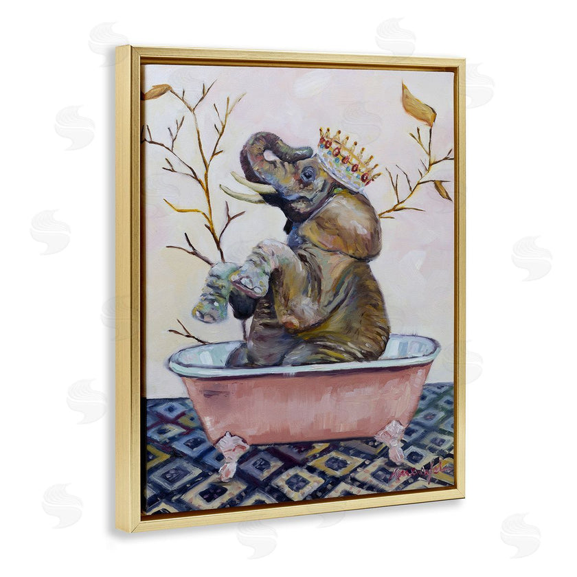 Karen Weber Fine Art | Regal Elephant with Pink Bath Tub