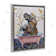 Karen Weber Fine Art | Regal Elephant with Pink Bath Tub