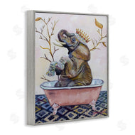 Karen Weber Fine Art | Regal Elephant with Pink Bath Tub