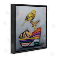 Karen Weber Fine Art | Multi-Color Shoe with Yellow Warbler