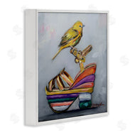 Karen Weber Fine Art | Multi-Color Shoe with Yellow Warbler