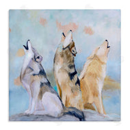 Karen Weber Fine Art | Spring Wolves Howling Nature Scene