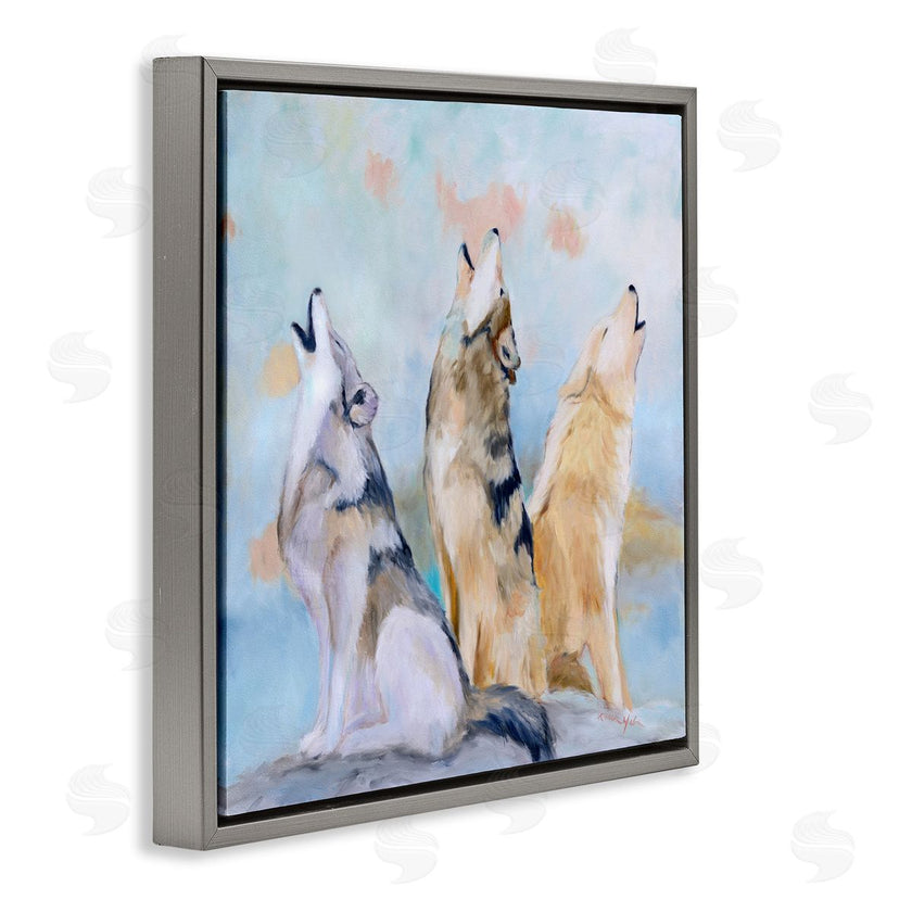 Karen Weber Fine Art | Spring Wolves Howling Nature Scene