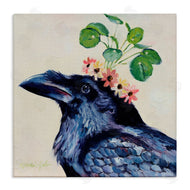 Karen Weber Fine Art | Black Crow with Floral Crown