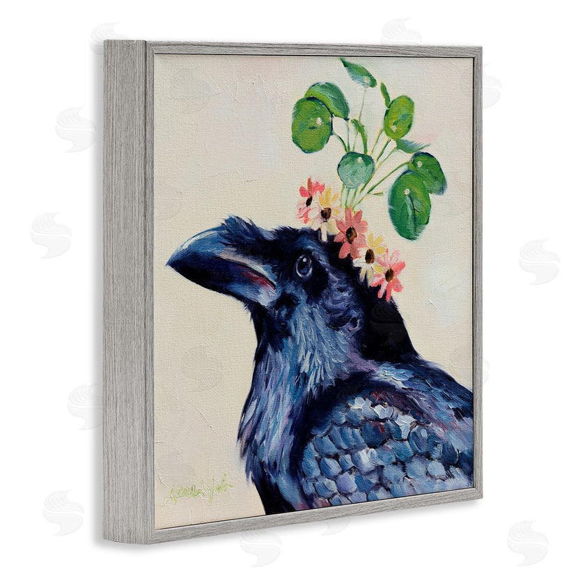 Karen Weber Fine Art | Black Crow with Floral Crown