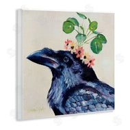 Karen Weber Fine Art | Black Crow with Floral Crown
