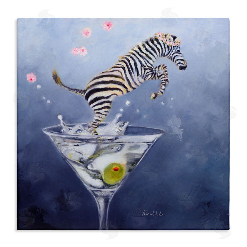 Karen Weber Fine Art | Zebra Leaping from Martini Glass
