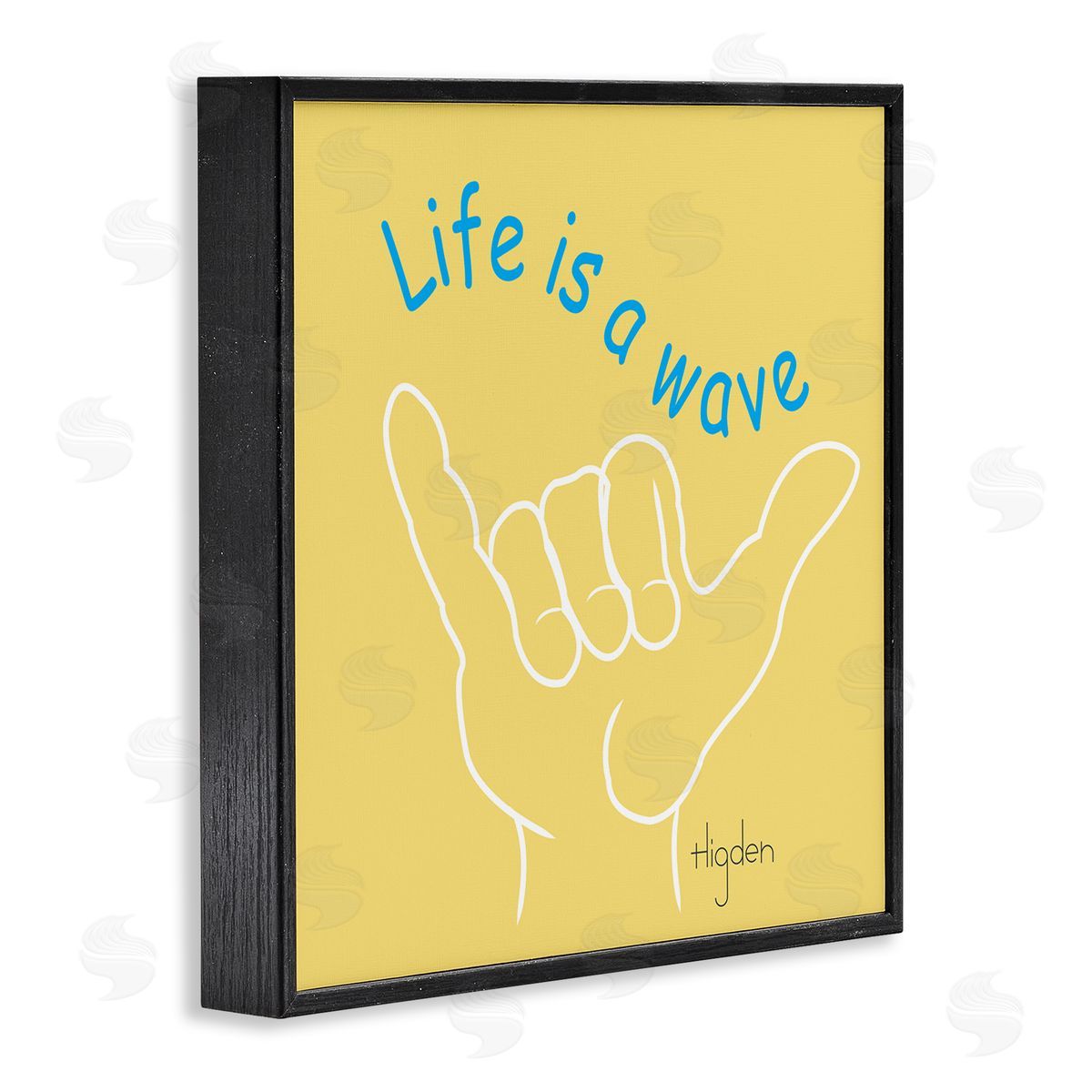 Mark Higden Life's a Wave Surf's Up Sign Black Framed Giclee Wall Art