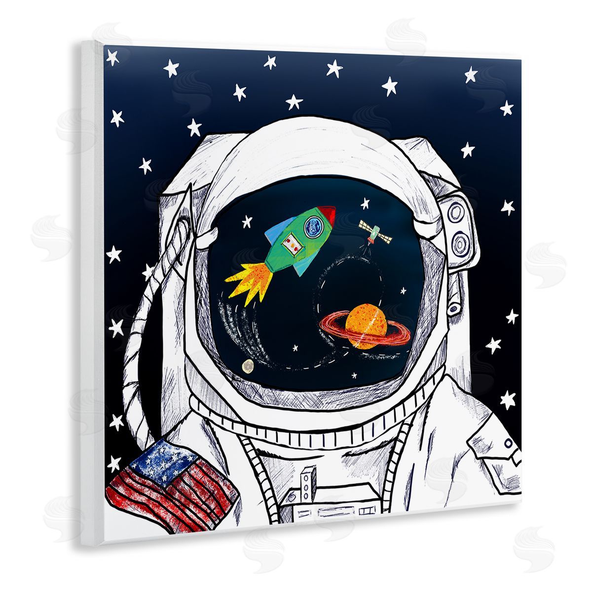 Astronaut Space Suit Galaxy Wood Plaque Wall Art, Home Decor by Sangita Bachelet