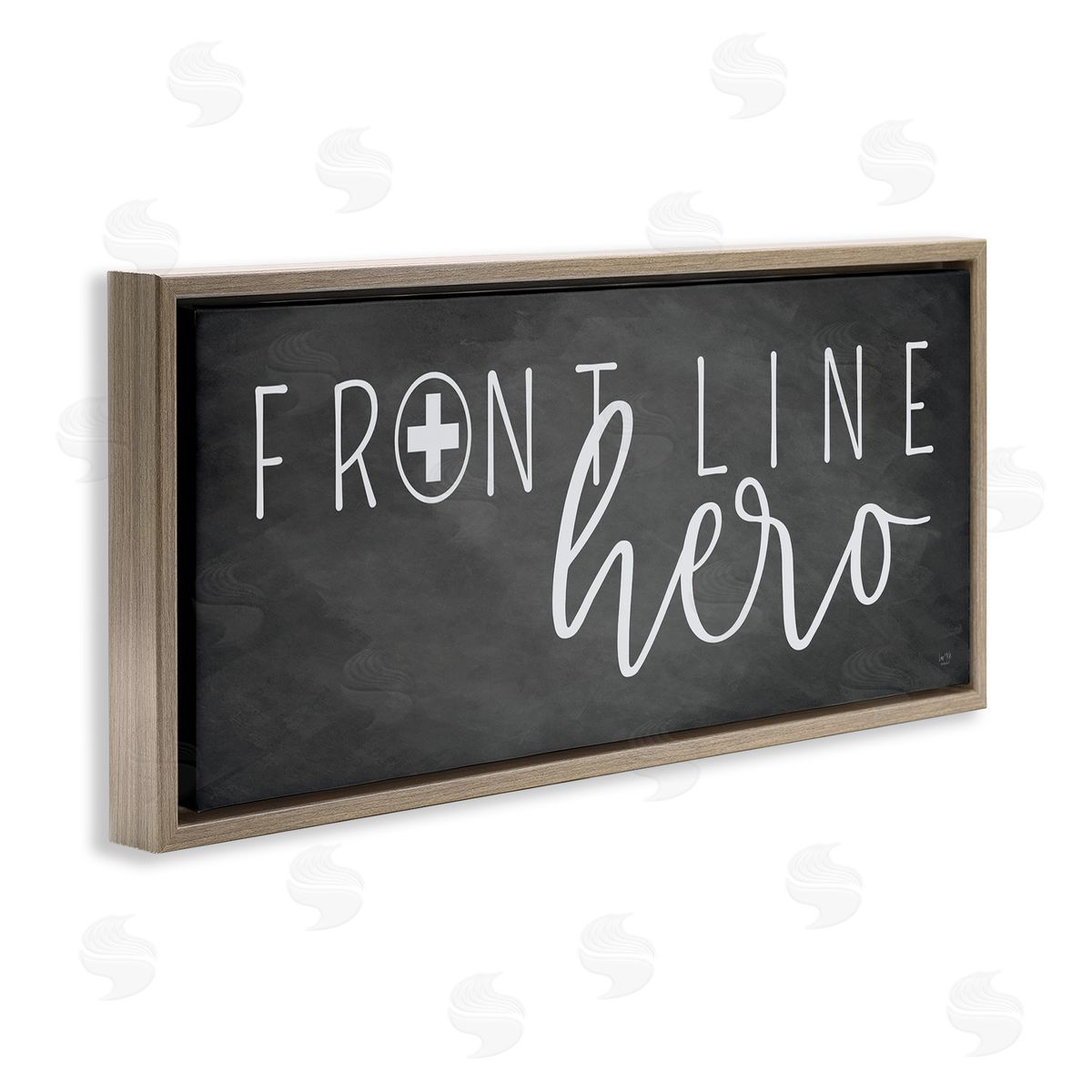 Lux + Me Designs Front Line Hero Healthcare Appreciation Brown Floater Frame Canvas Art