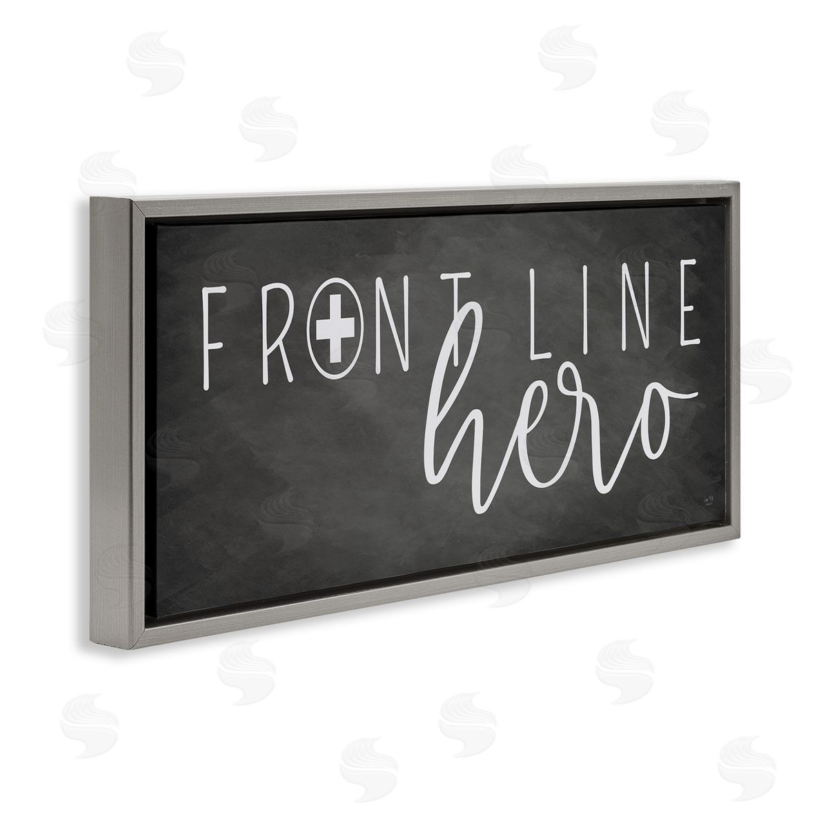 Lux + Me Designs Front Line Hero Healthcare Appreciation Gray Floater Frame Canvas Art