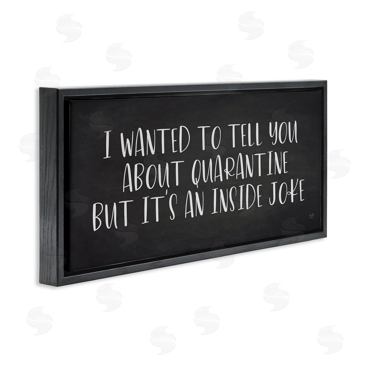Lux + Me Designs Quarantine's an Inside Joke Humorous Phrase Black Floater Frame Canvas Art