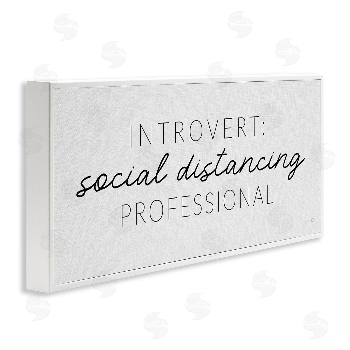 Lux + Me Designs Introvert Social Distancing Humor Minimal White Framed Giclee Wall Art