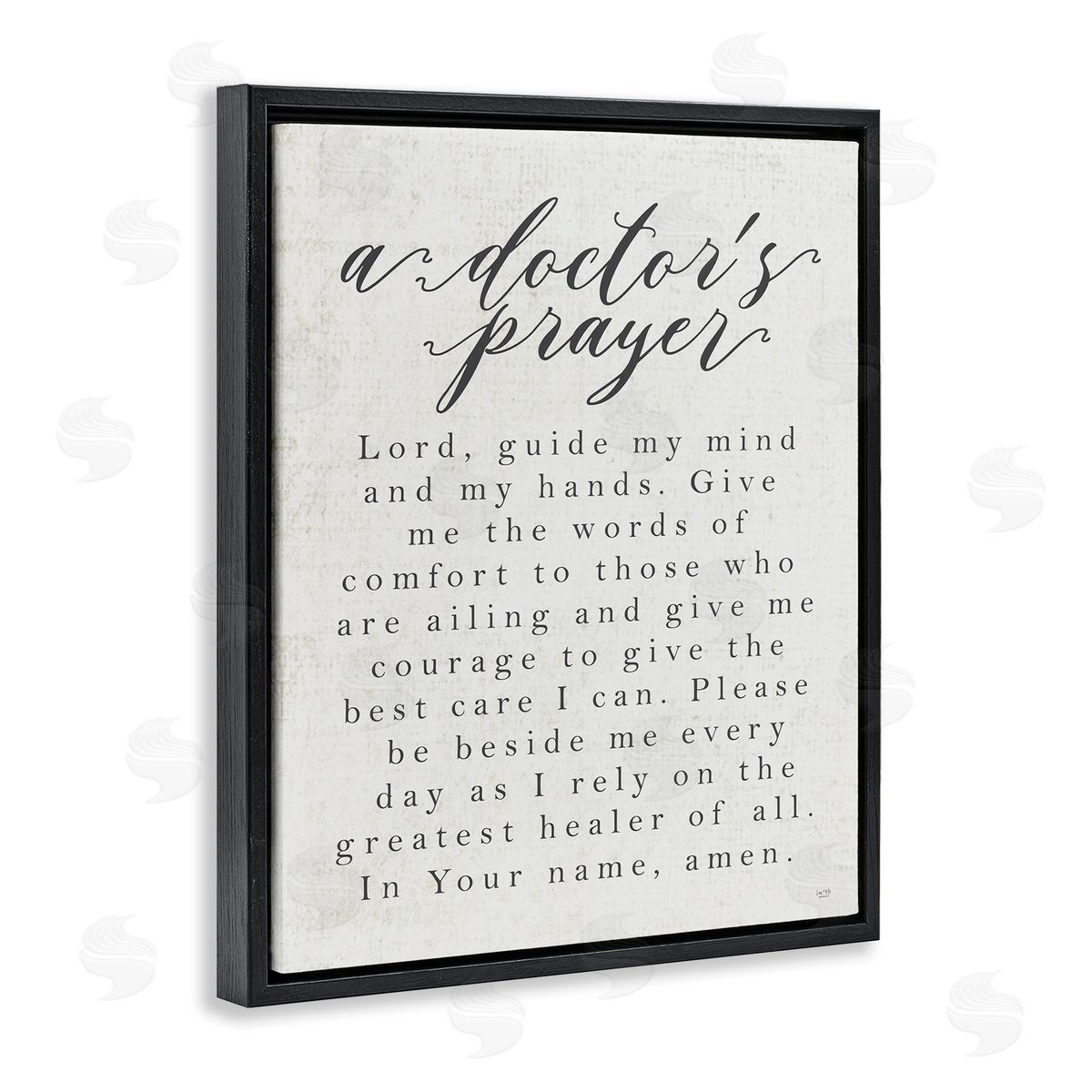 Lux + Me Designs A Doctor's Prayer Faith Based Office Black Floater Frame Canvas Art