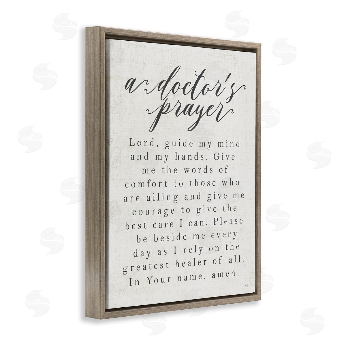Lux + Me Designs A Doctor's Prayer Faith Based Office Brown Floater Frame Canvas Art