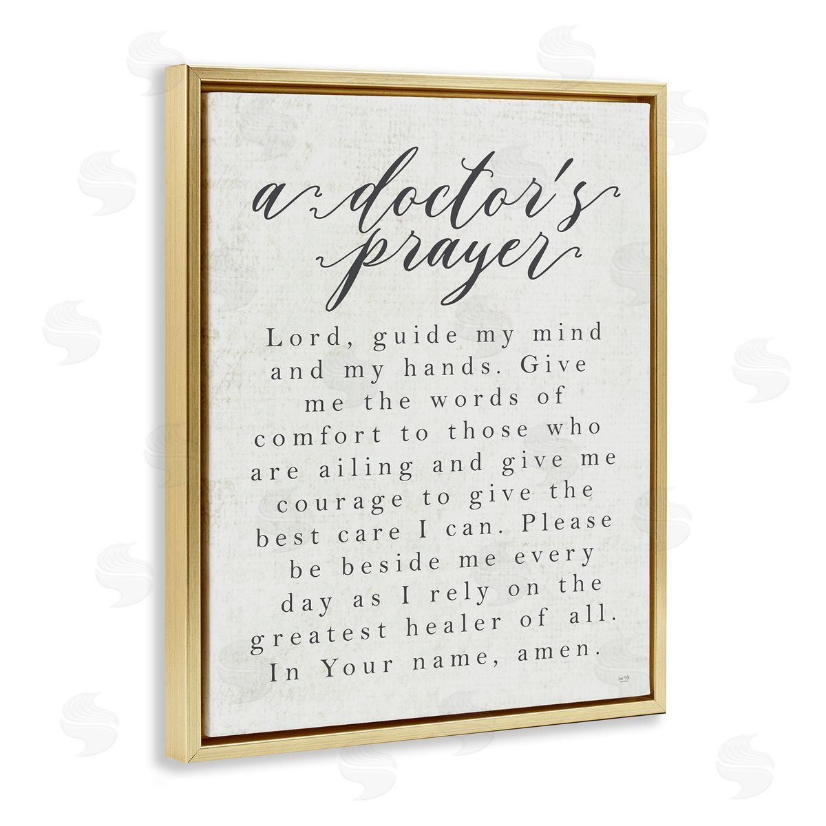 Lux + Me Designs A Doctor's Prayer Faith Based Office Gold Floater Frame Canvas Art